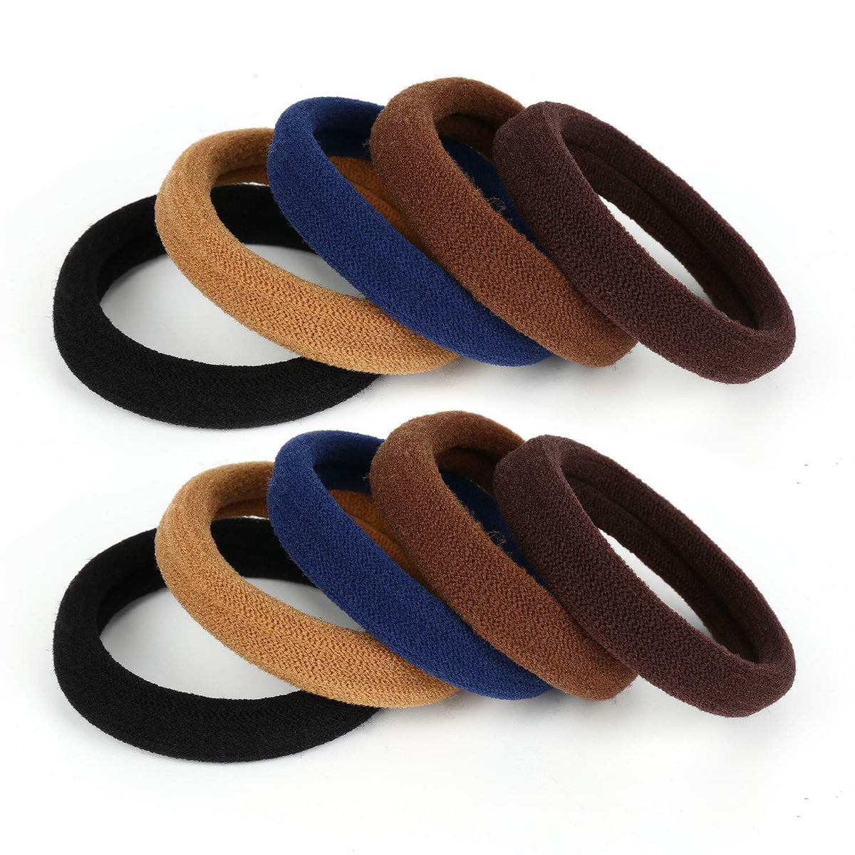 BAOLI large cotton seamless hair ties pack demonstrates secure hold for thick hair.