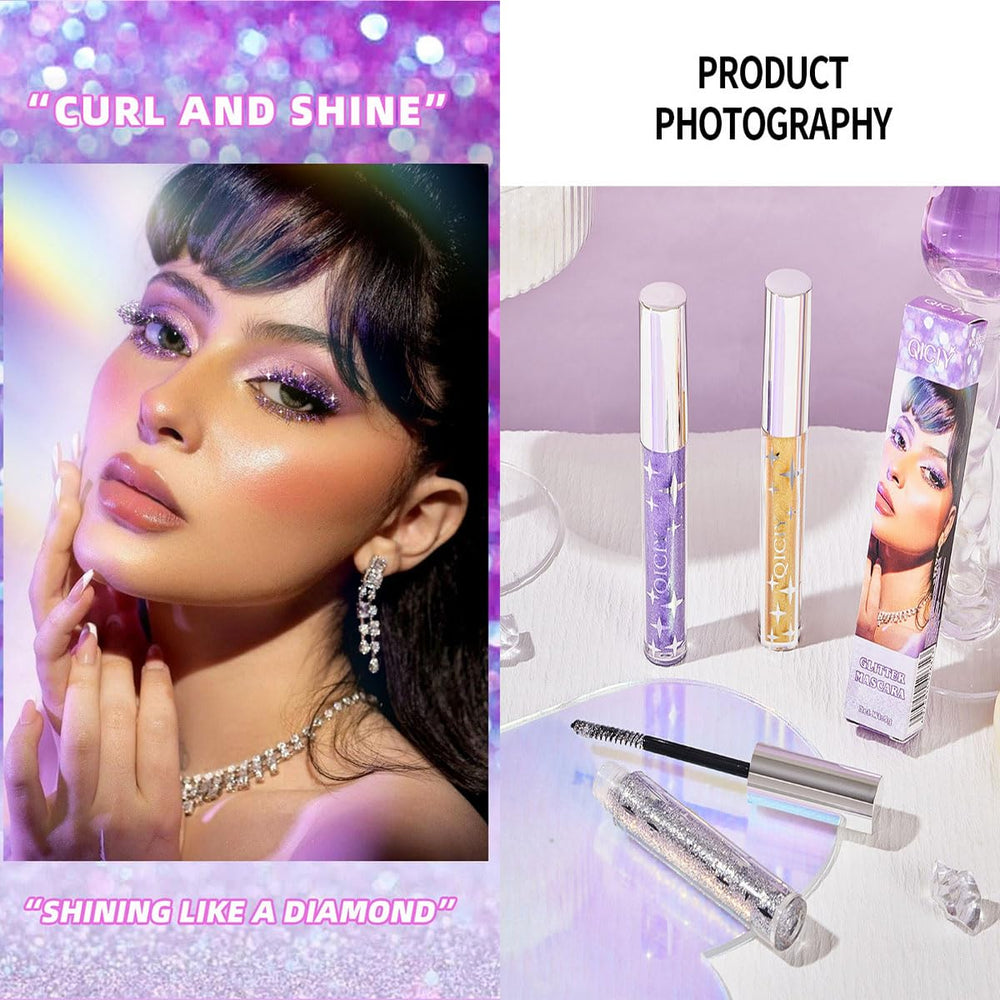 Baorder waterproof glitter mascara resists smudging through wear.