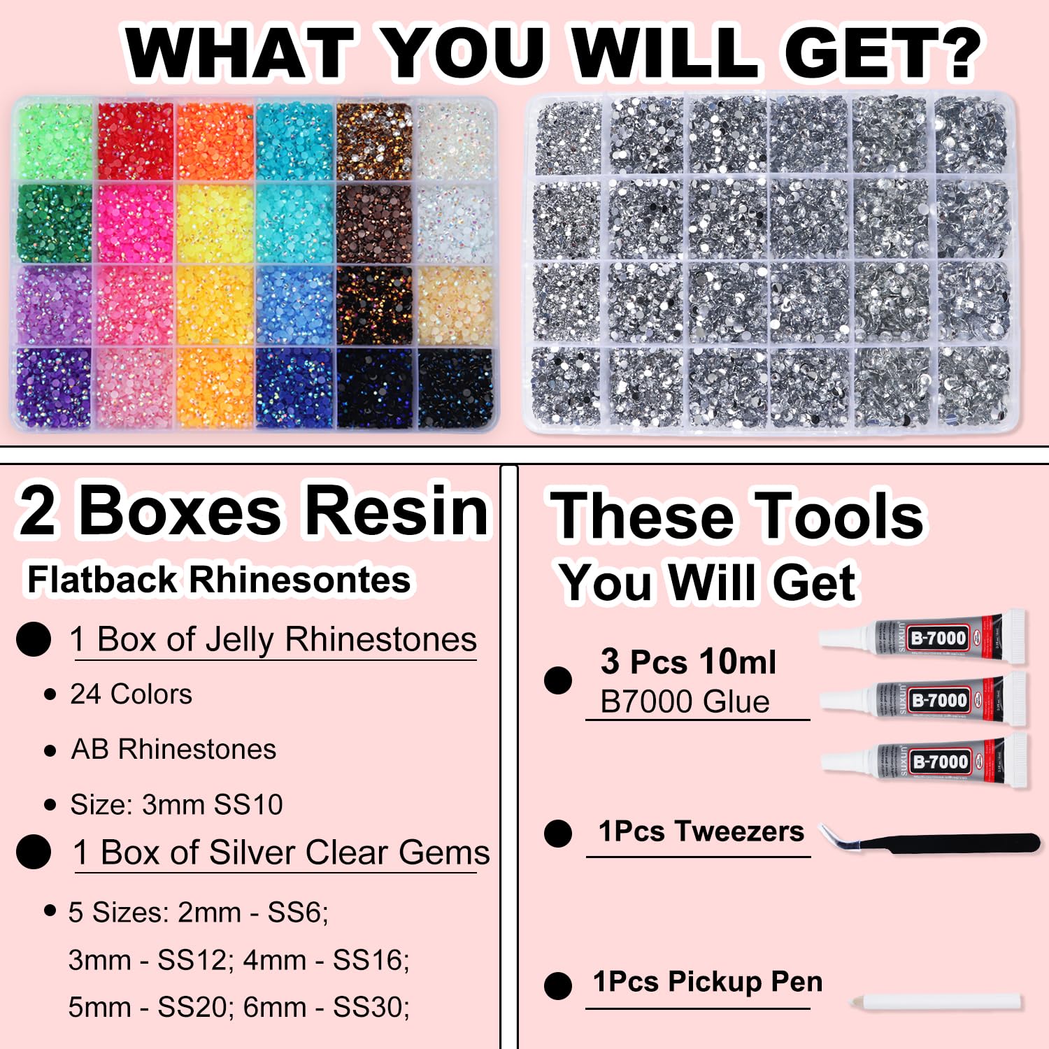 BAOYAALIN 3mm jelly rhinestones add vibrant color accents to designs