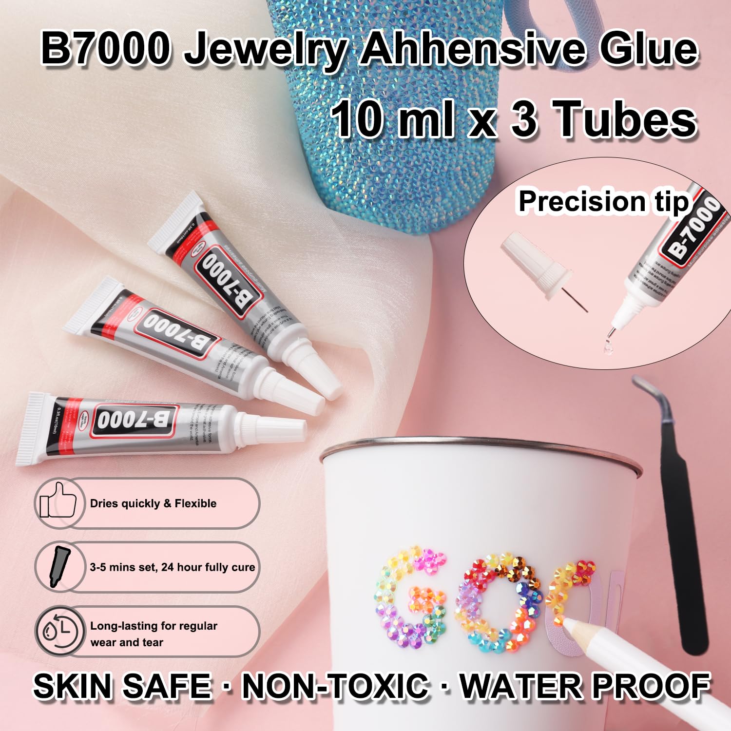BAOYAALIN tweezers and pickup pen simplify gem placement for accurate bedazzling