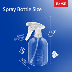 Bar5F 16oz clear bottle is refillable for versatile home tasks.