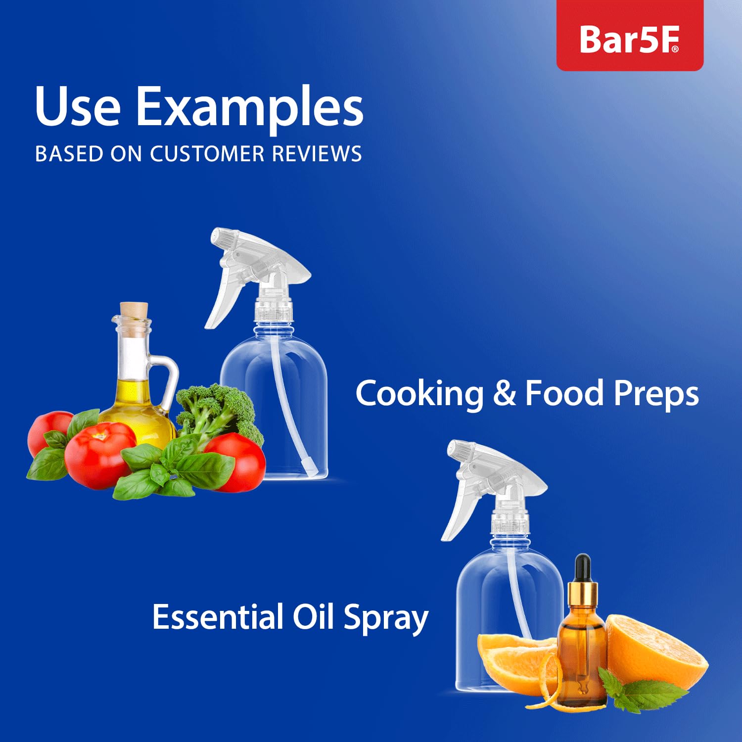 Bar5F adjustable nozzle switches between fine mist and direct stream.