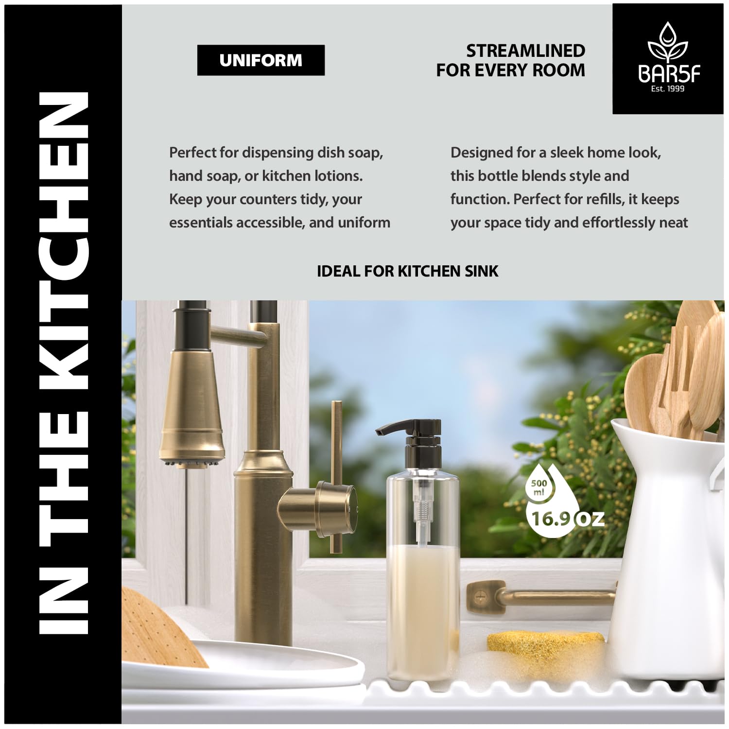 Bar5F durable BPA-free PETE1 bottle for daily cosmetic use.