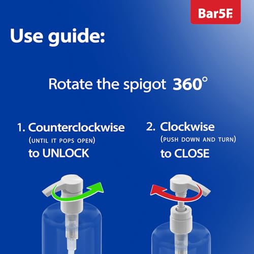 Bar5F lock-down pump prevents spills in a busy bathroom