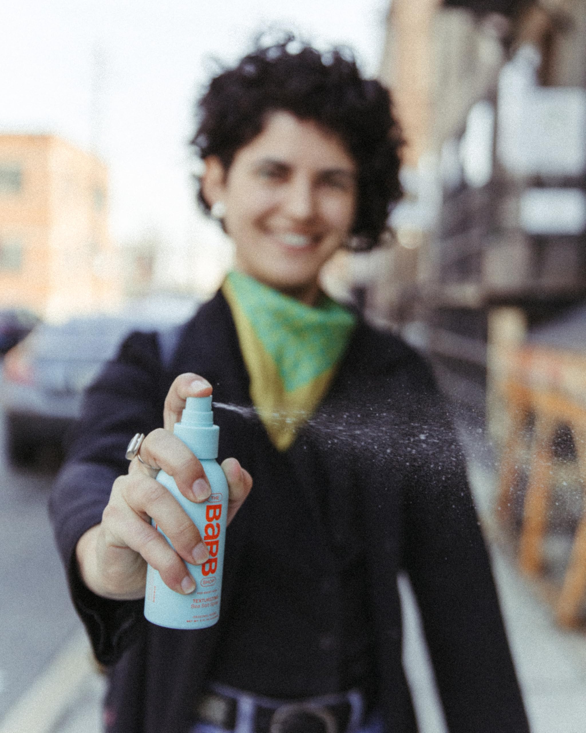 Barb Sea Salt Spray hair-waves shot showcases natural volume and beachy texture.