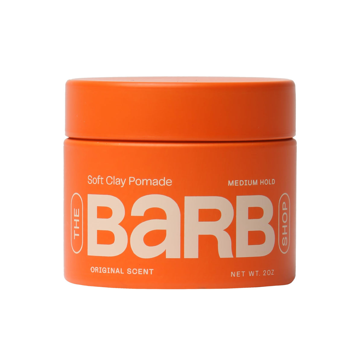 Barb Soft Clay Pomade packaging shows the original scent for daily styling.