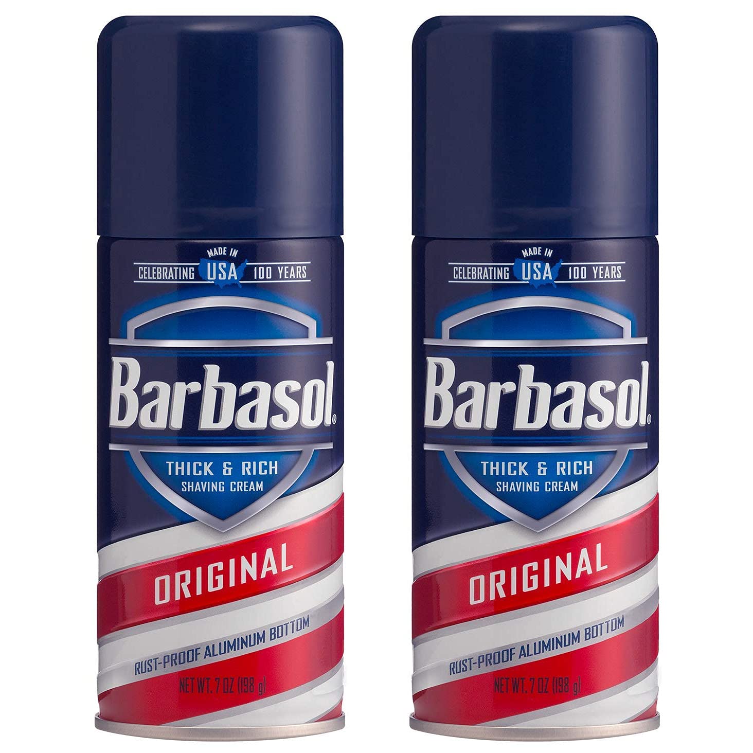 Barbasol Original shaving cream can front view in a 2-pack for a close shave.