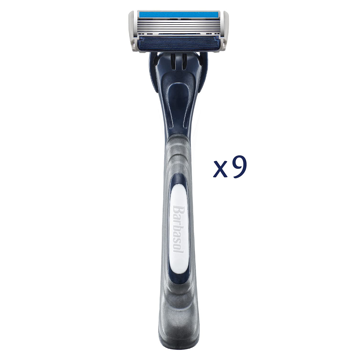 Barbasol Ultra 6 Plus open flow blades enable easy cleaning and longer blade life.