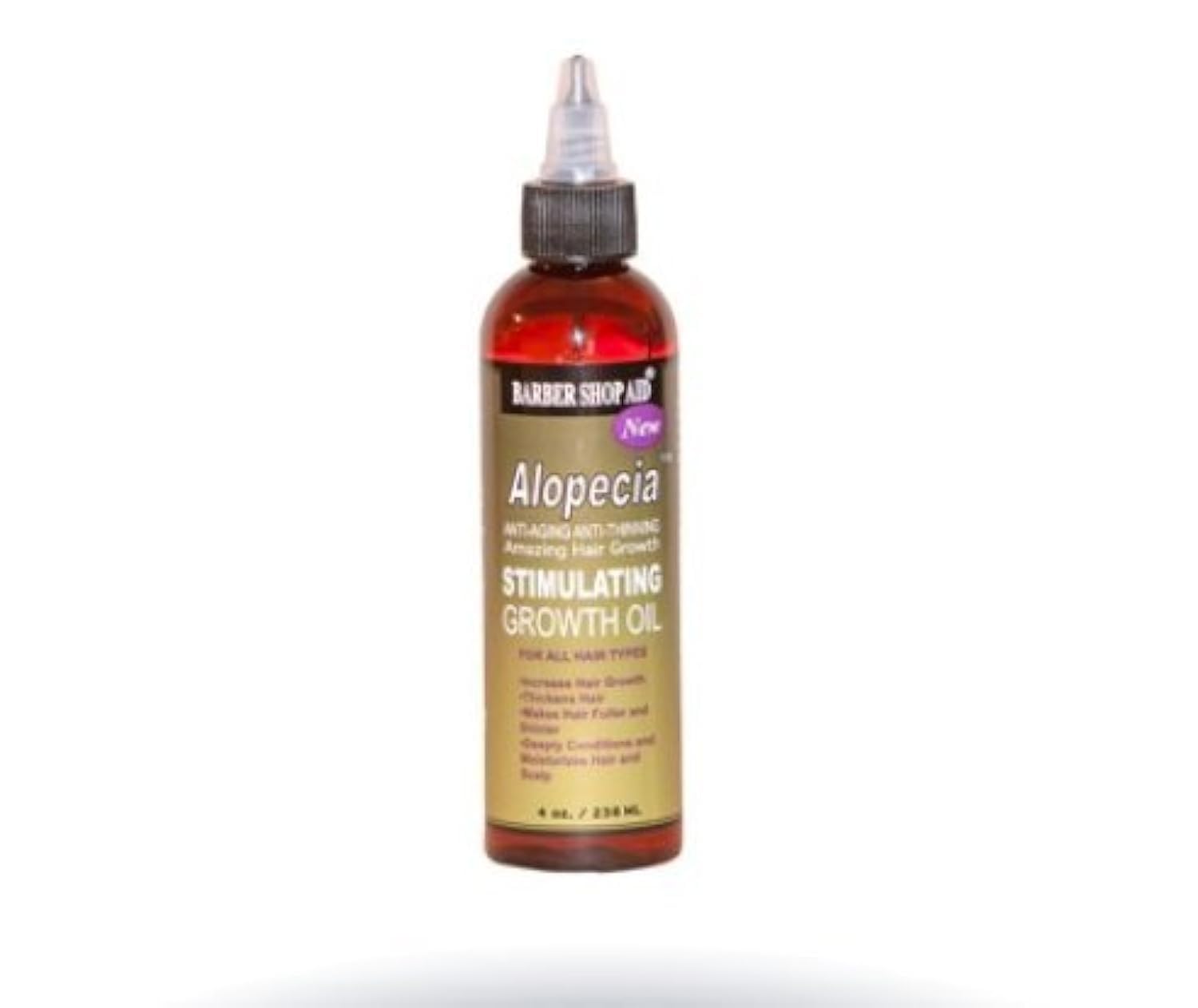Barber Shop Aid stimulating hair growth oil bottle supporting scalp nourishment and potential hair vitality