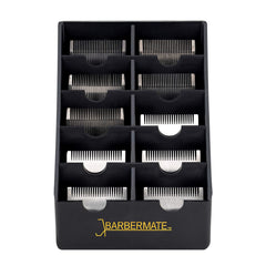 BarberMate blade rack stores 10 clipper blades for fast access during busy shifts.