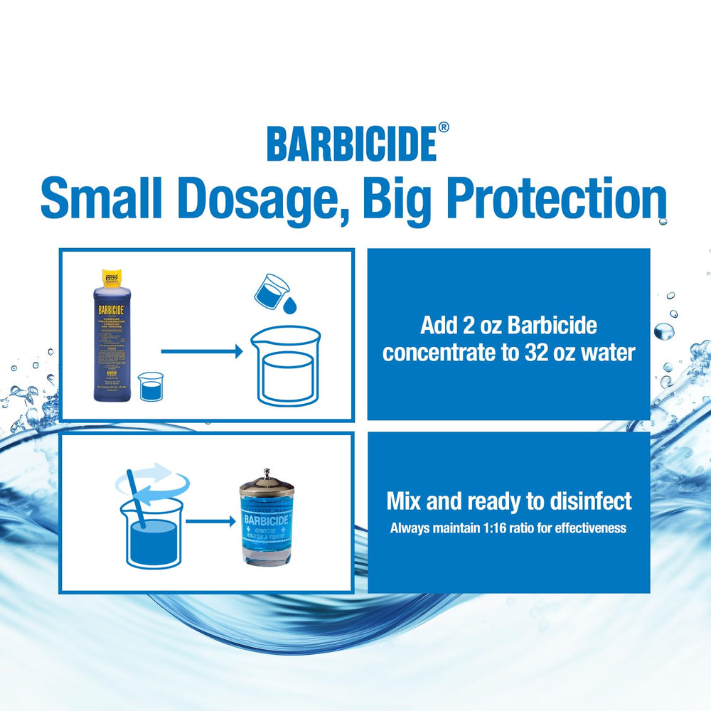 BARBICIDE 4oz jar is compact for professional salons and barber setups.