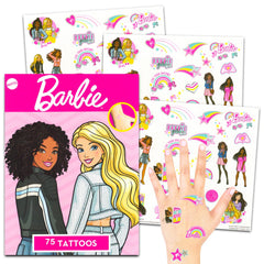 Barbie tattoos 3 sheets featuring favorite characters, ideal as party favors