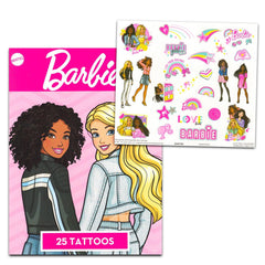 Barbie doll character tattoos in assorted outfits for kids' party fun