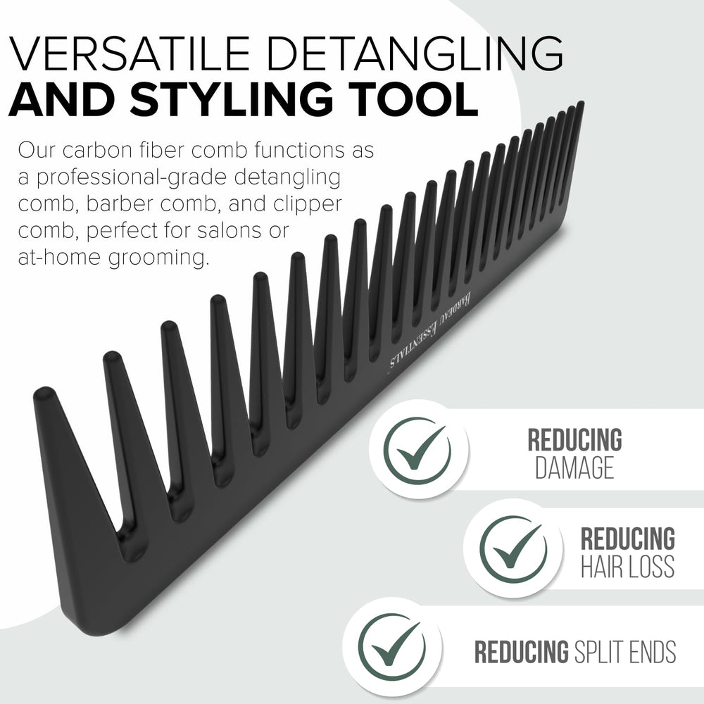 Bardeau Essentials beard grooming wide-tooth comb enables easy beard detangling and shaping.