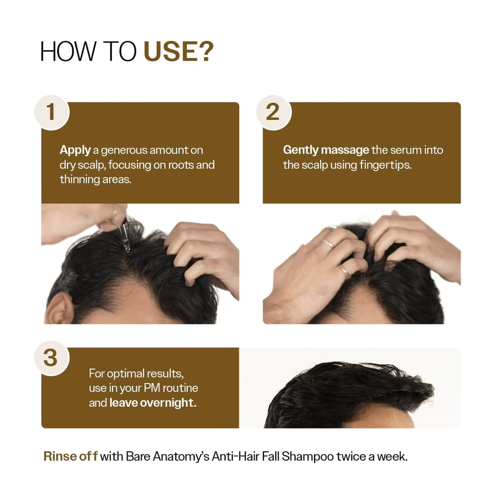 Bare Anatomy product-on-scalp scenario demonstrates quick absorption and non-greasy feel