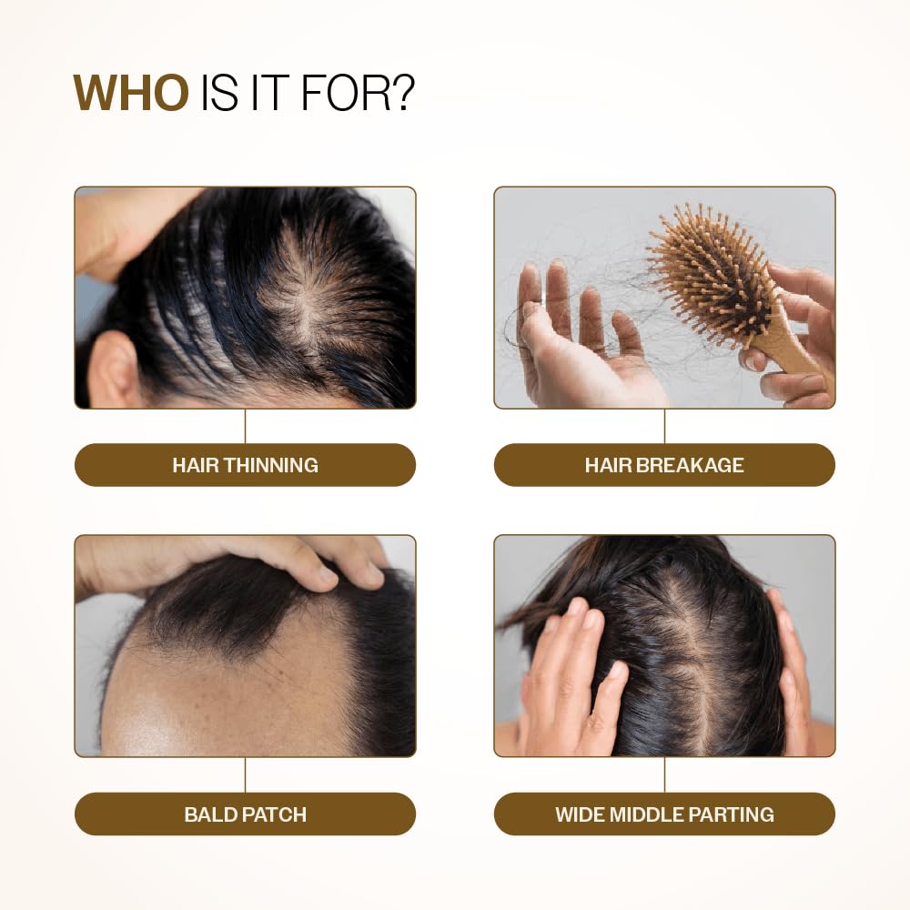 Bare Anatomy Advanced Hair Growth Serum model showing healthier-looking hair after use