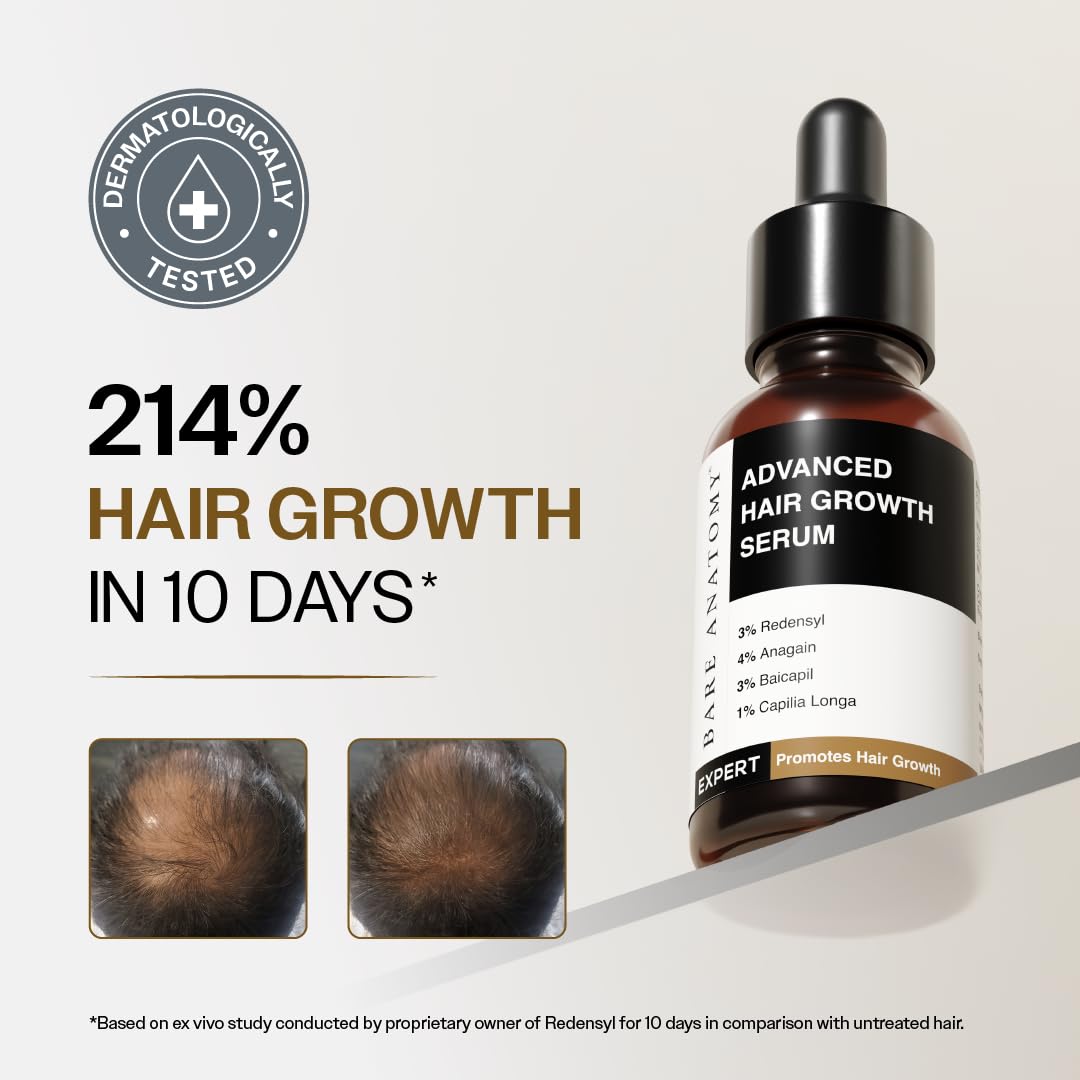 Bare Anatomy scalp-application close-up shows lightweight, non-greasy formula