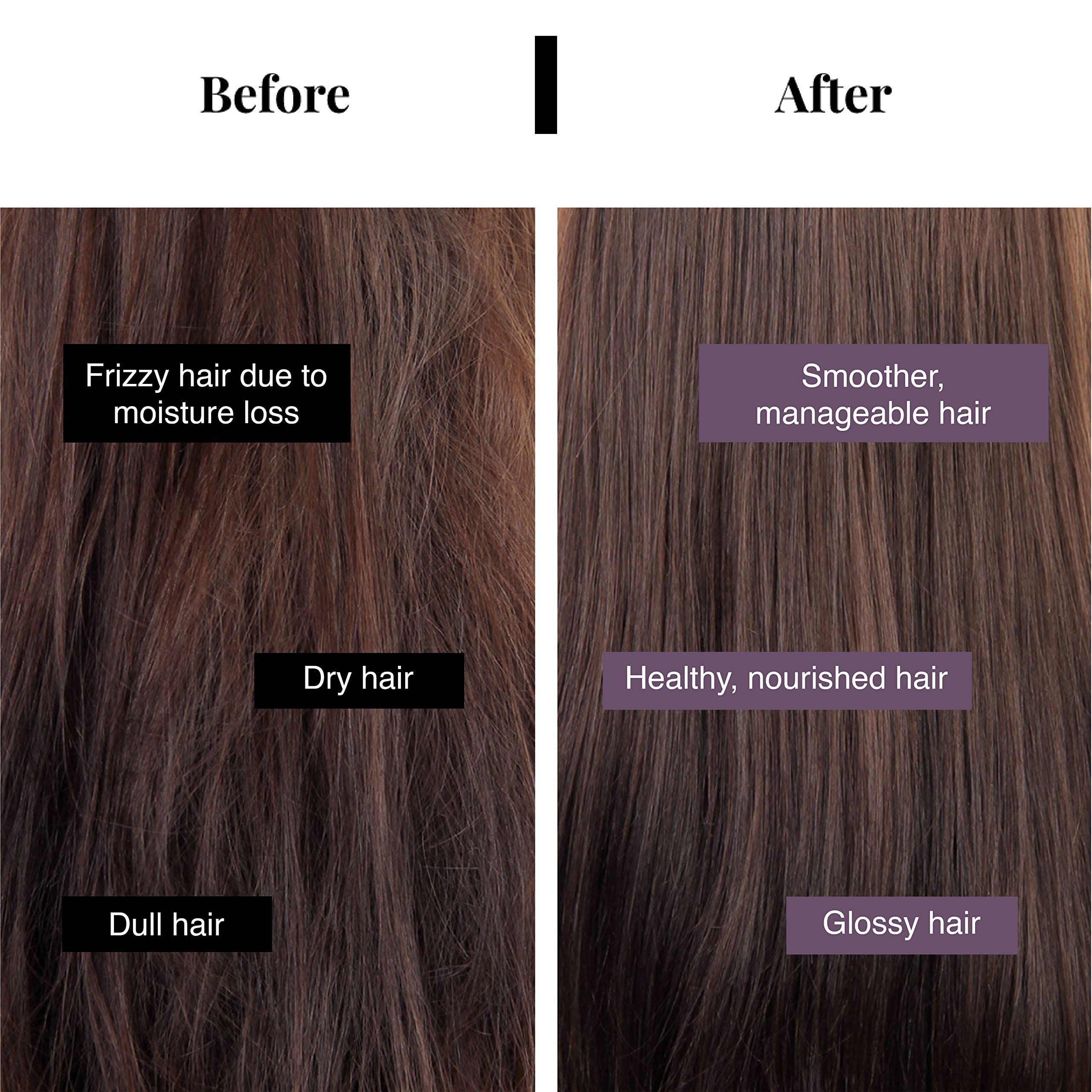 Hair after use showing gloss and healthier-looking strands with Bare Anatomy conditioner