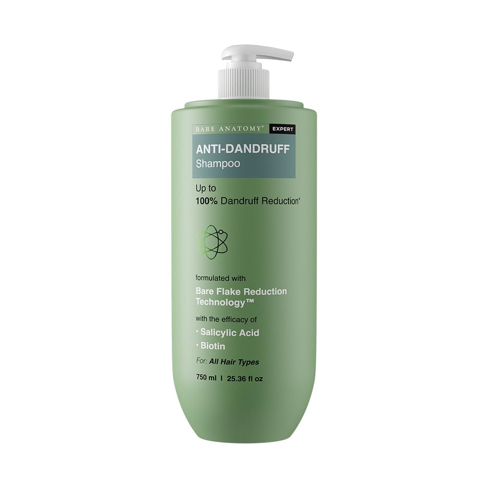 Bare Anatomy Expert anti-dandruff shampoo bottle highlights oil-control formula.