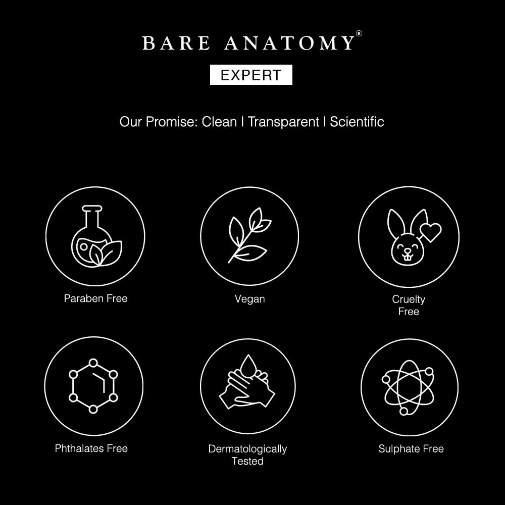 Bare Anatomy Expert anti-dandruff shampoo packaging communicates vegan, cruelty-free credentials.