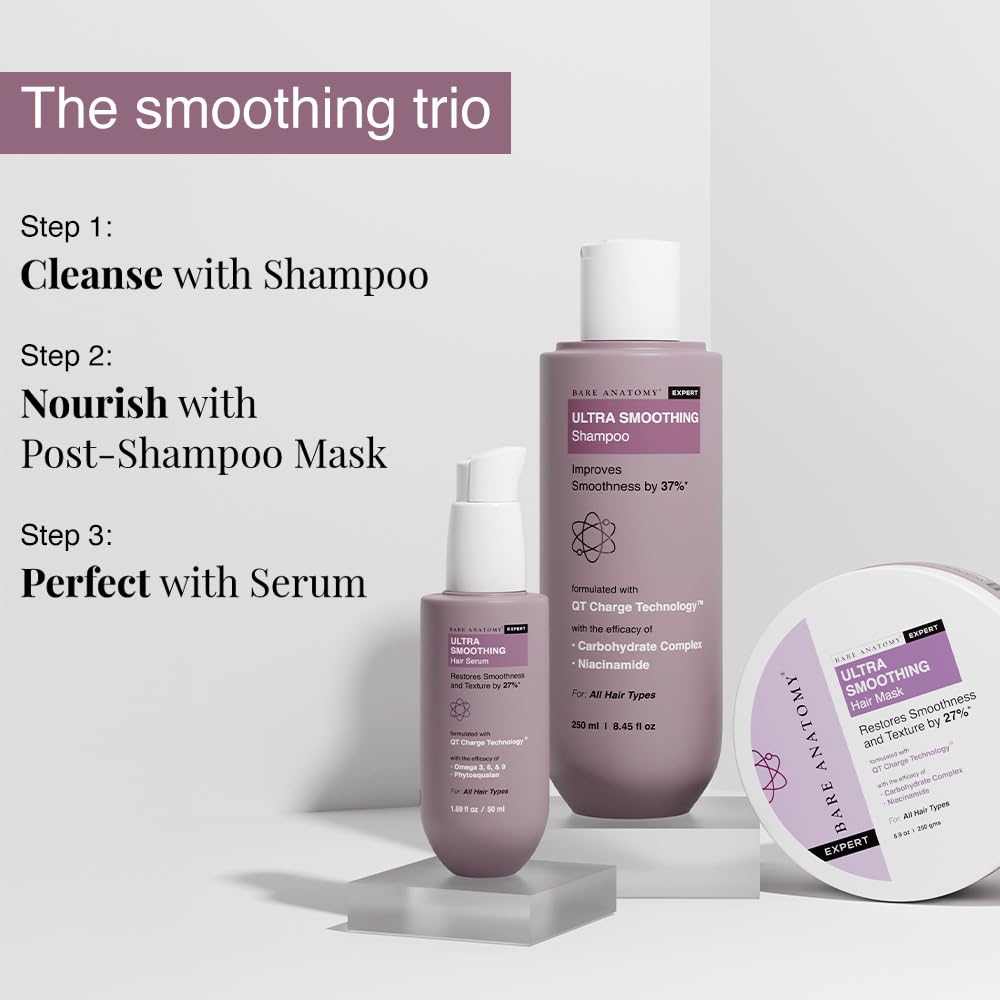 Bare Anatomy Ultra Smoothing Hair Mask 250g packaging for long-lasting conditioning