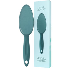 Bare August Glass Foot File with Handle for easy, hygienic exfoliation in the shower