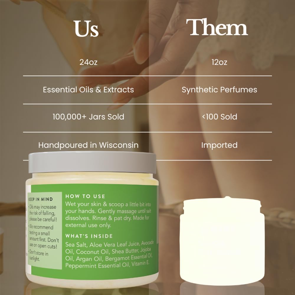 Bare Botanics Bergamot Mint Scrub moisturizing action nourishes skin during exfoliation.