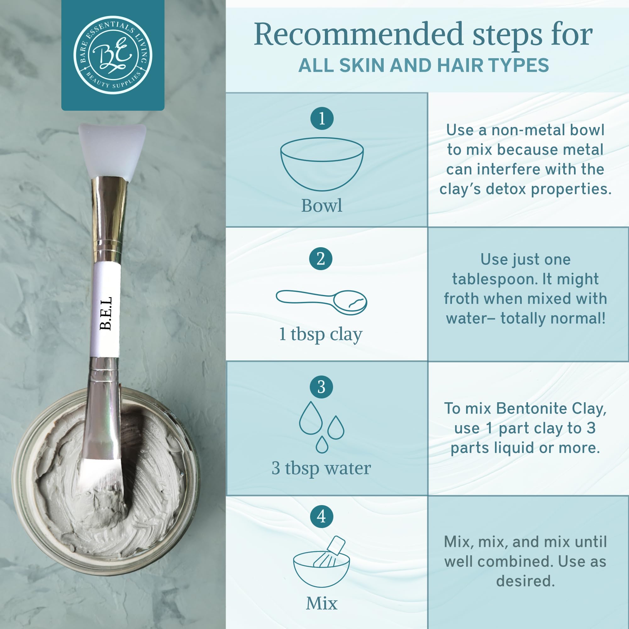 Underarm detox routine using Bare Essentials Living Bentonite clay powder.
