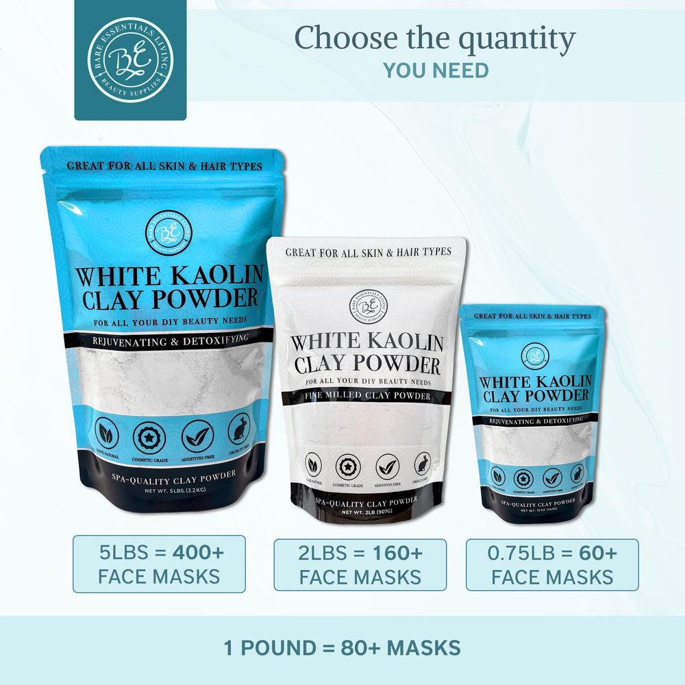 Bare Essentials Living white kaolin clay powder seed bombs for gardening projects.