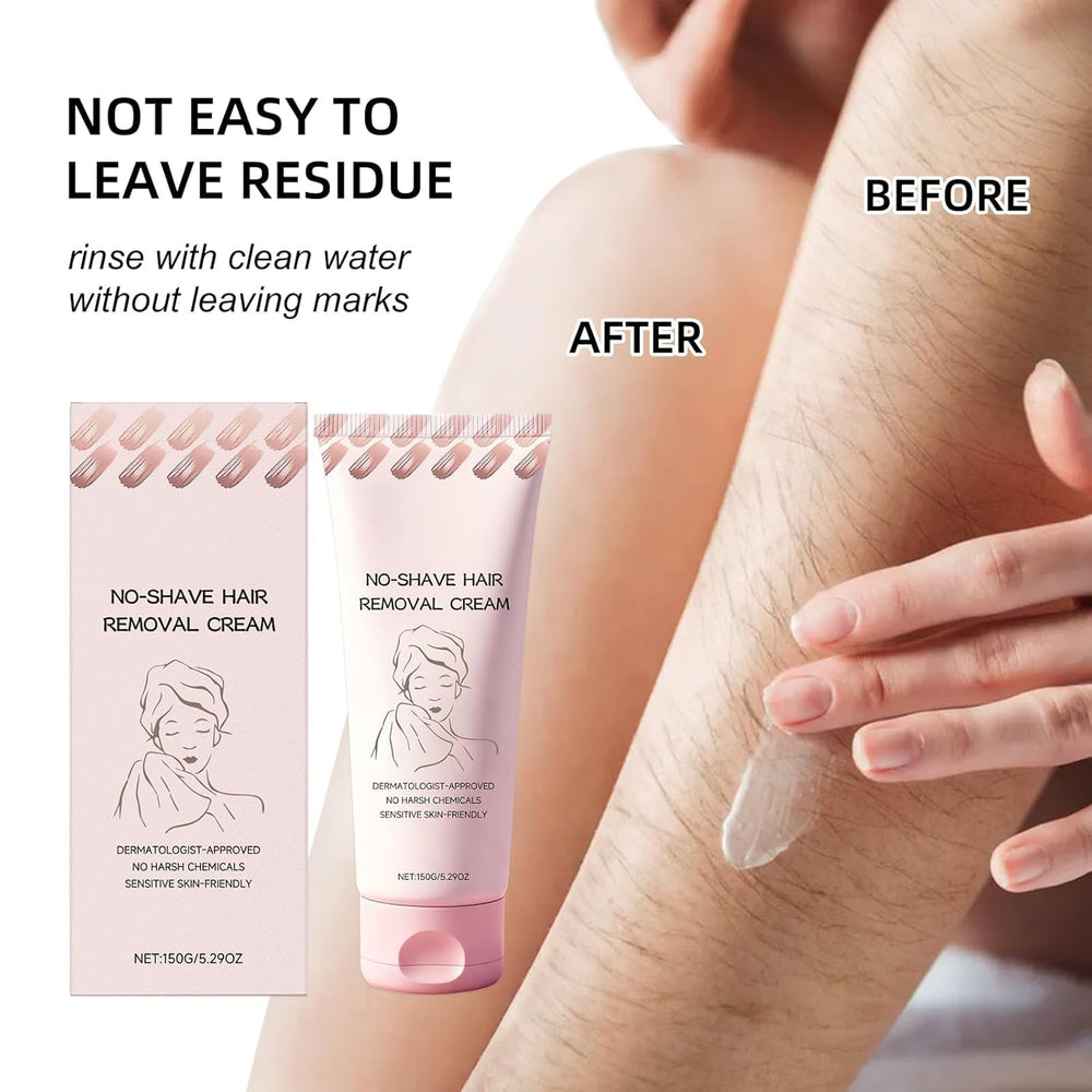 Bare Basics No Shave Cream applied to body for quick use