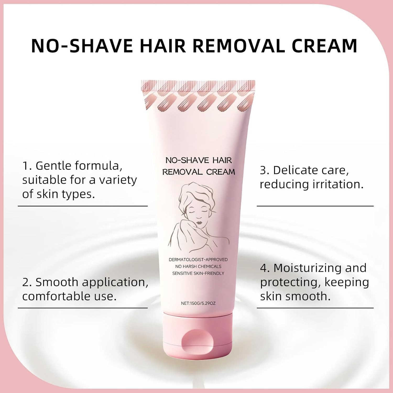 Bare Basics No Shave Cream dispenser action in jar