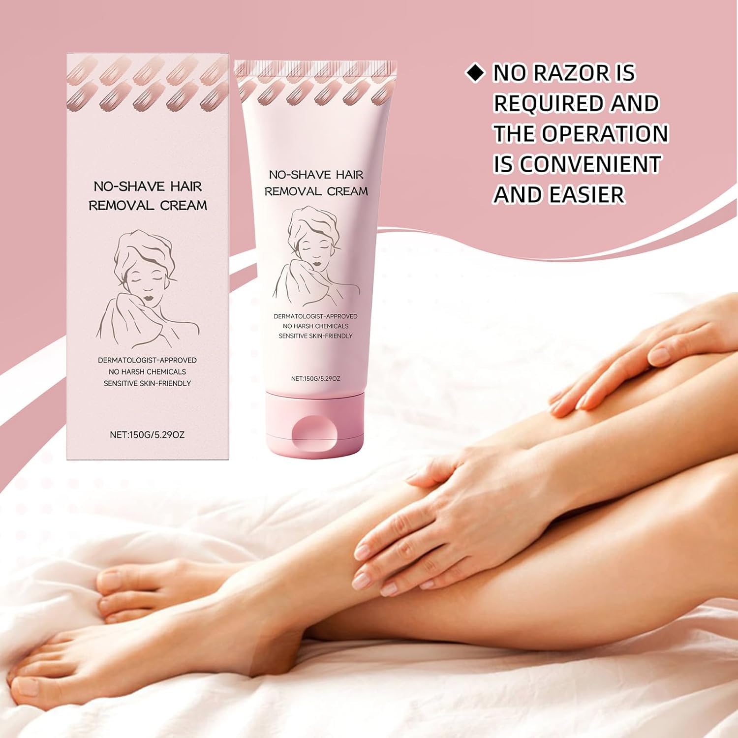 Bare Basics No Shave Cream delivers long-lasting smooth skin after use