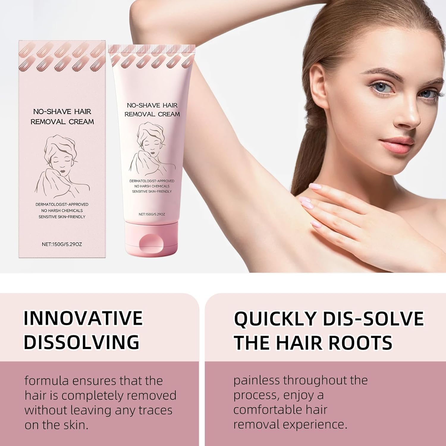 Swatch of Bare Basics No Shave Cream for even application on skin