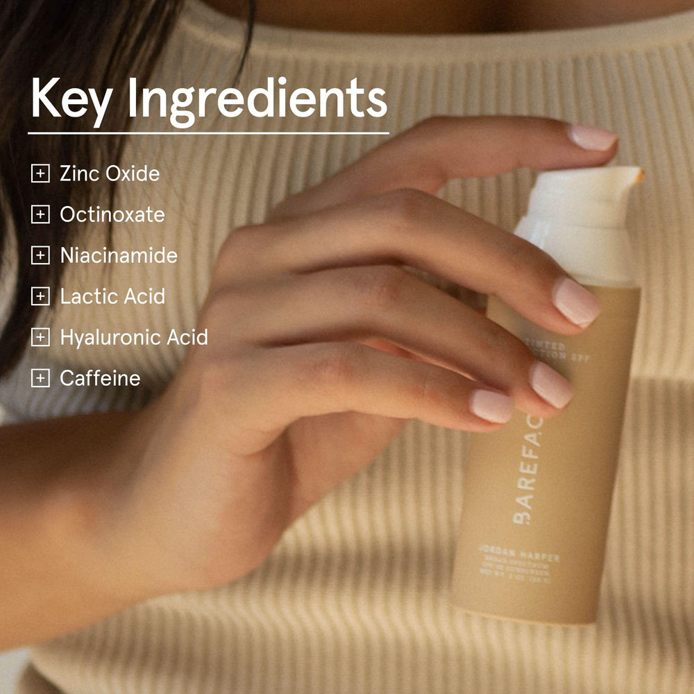 Barefaced hyaluronic acid hydration shot emphasizes moisture base.