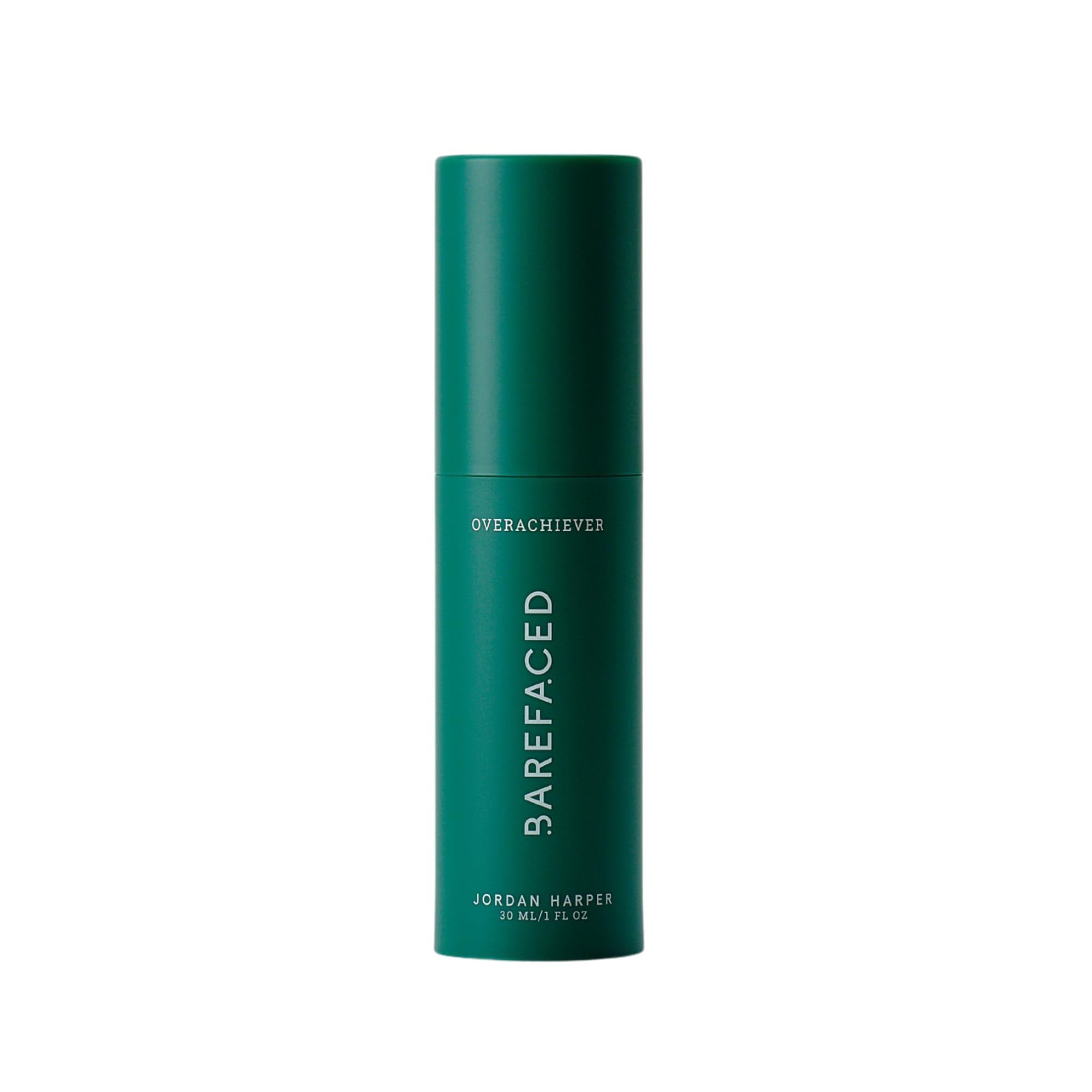 Barefaced Overachiever bottle with pump for easy daily application and mess-free use.