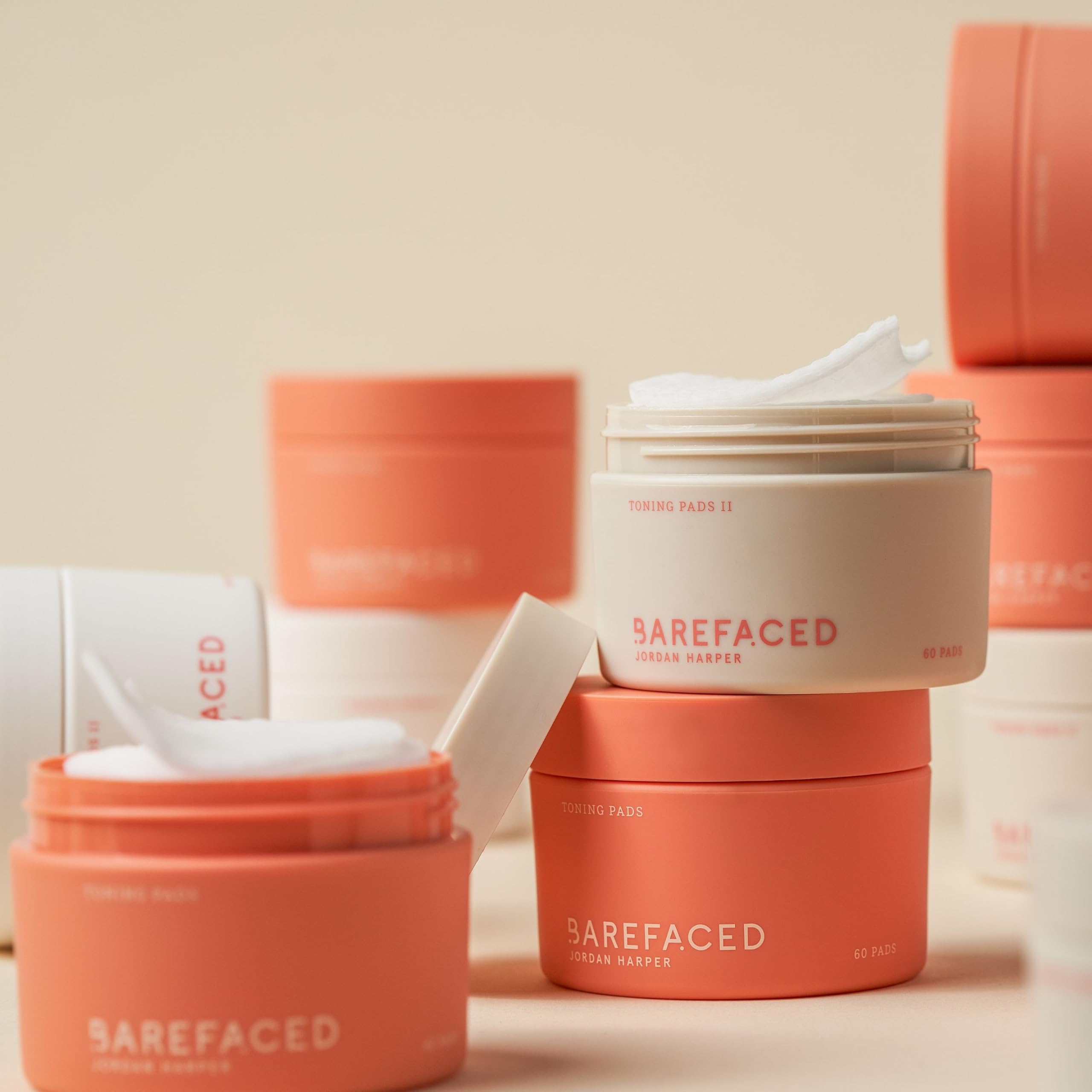 Barefaced Toning Pads brightening-effect shot highlights clearer, glowing skin