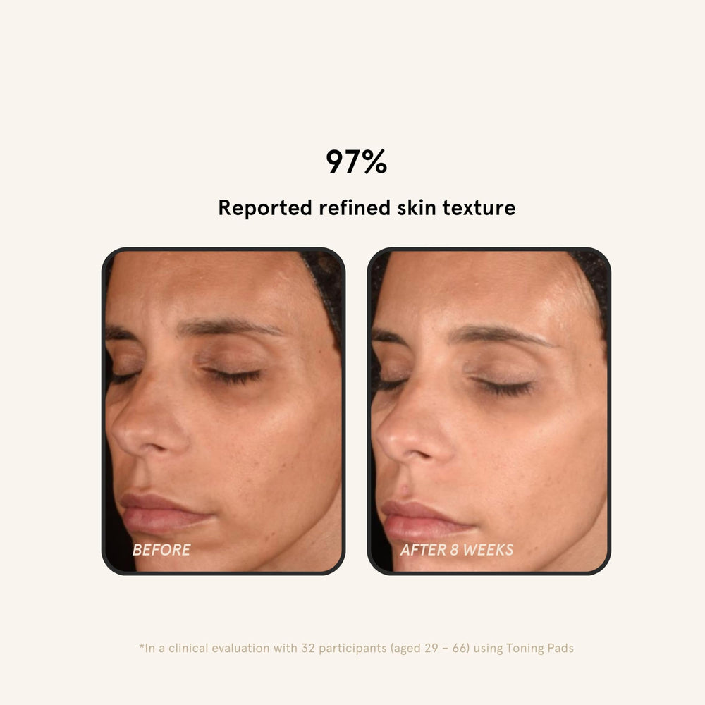 Barefaced Toning Pads pore-care closeup shows refined pores