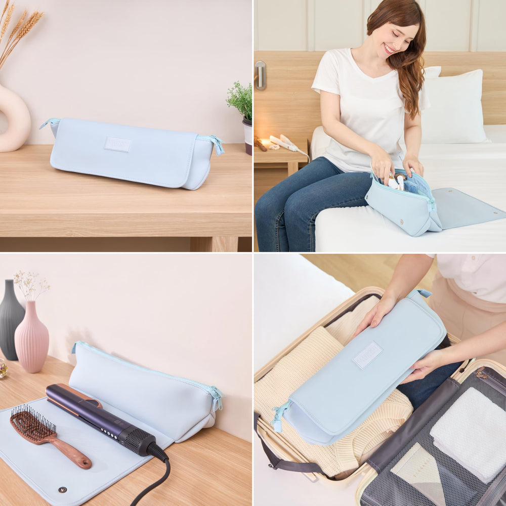 BAREFOOT CARIBOU heat-resistant mat used with hot tools to protect countertops
