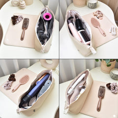 Barefoot Caribou heat-resistant mat supports safe flat iron use anywhere.