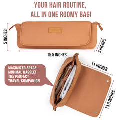 BAREFOOT CARIBOU heat-resistant mat with a flat iron demonstrates safe resting during styling.