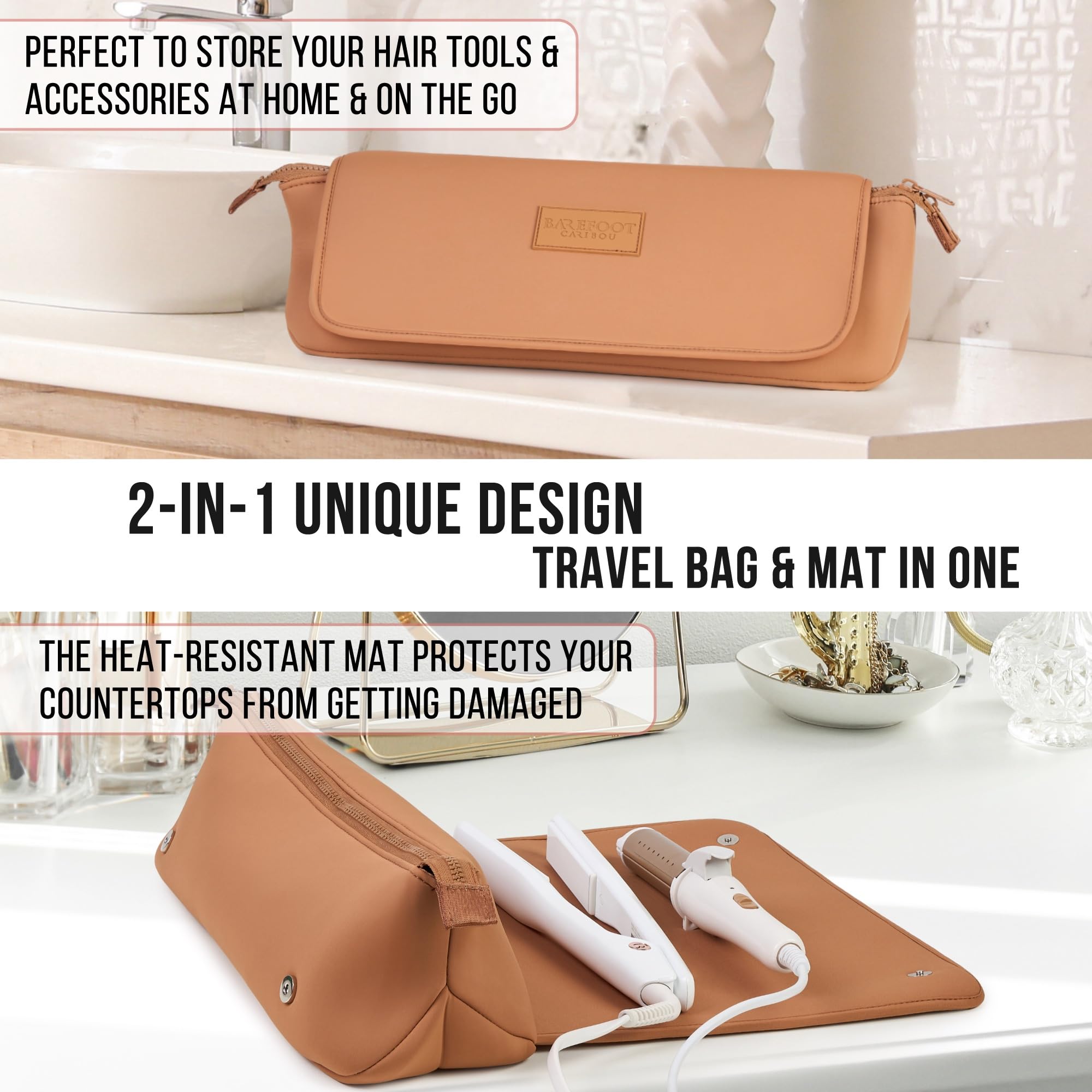 BAREFOOT CARIBOU interior pockets keep cords and clips organized on the go.