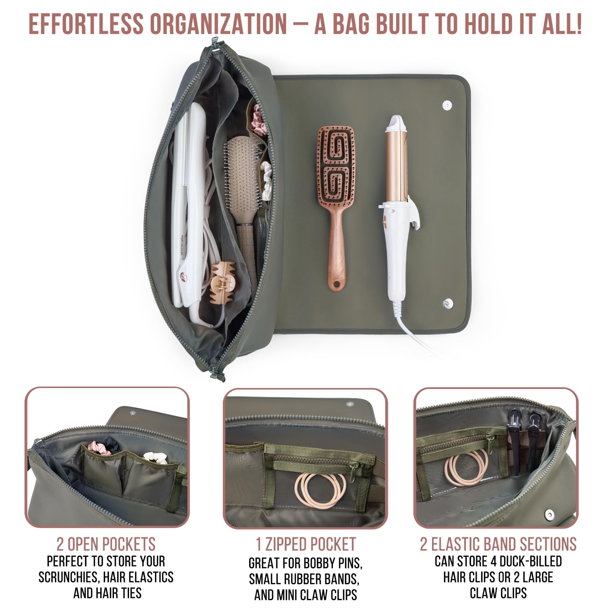 Barefoot Caribou Magnetic closure close-up ensures secure transport of hot tools