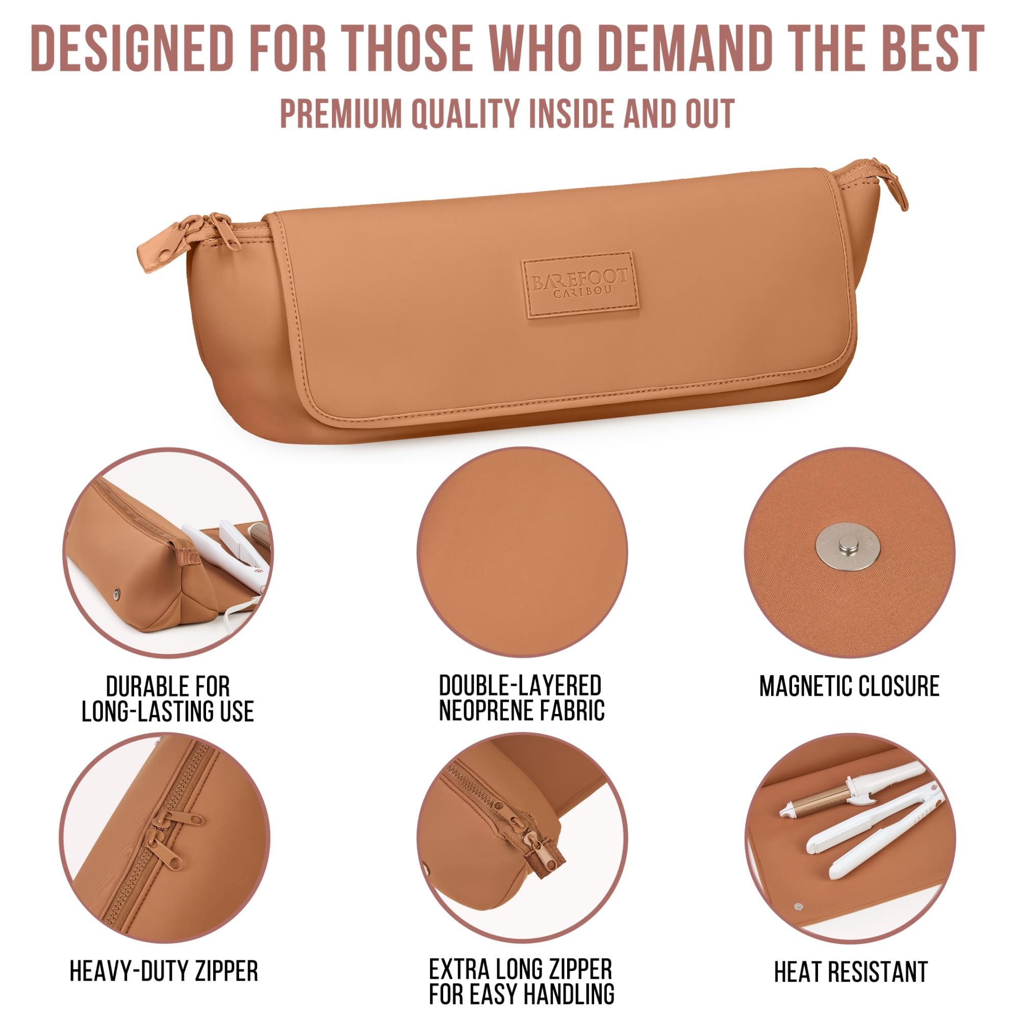 BAREFOOT CARIBOU portable organizer sits on a dresser for daily styling.