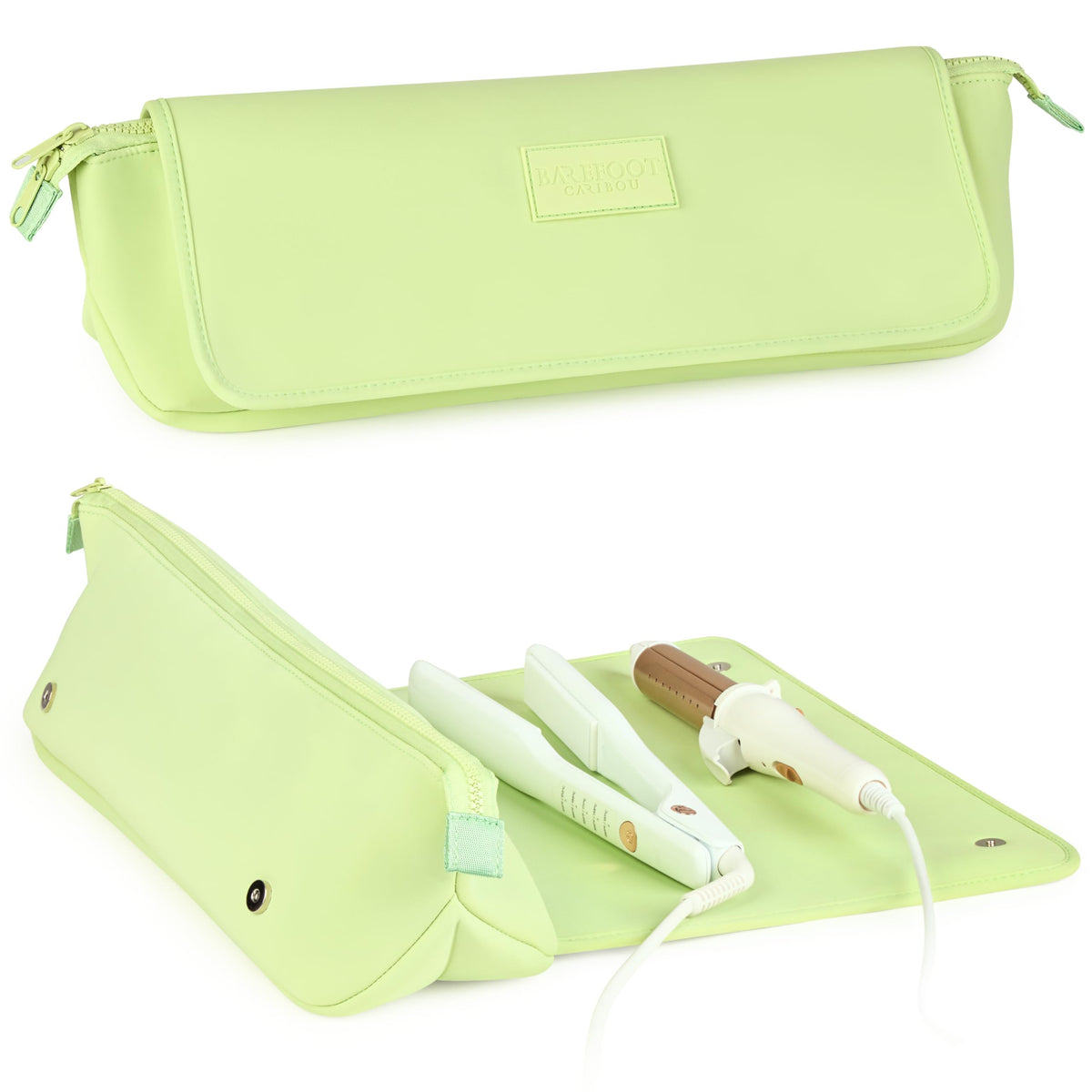 Barefoot Caribou travel bag in closed view showing compact 2-in-1 design and portability