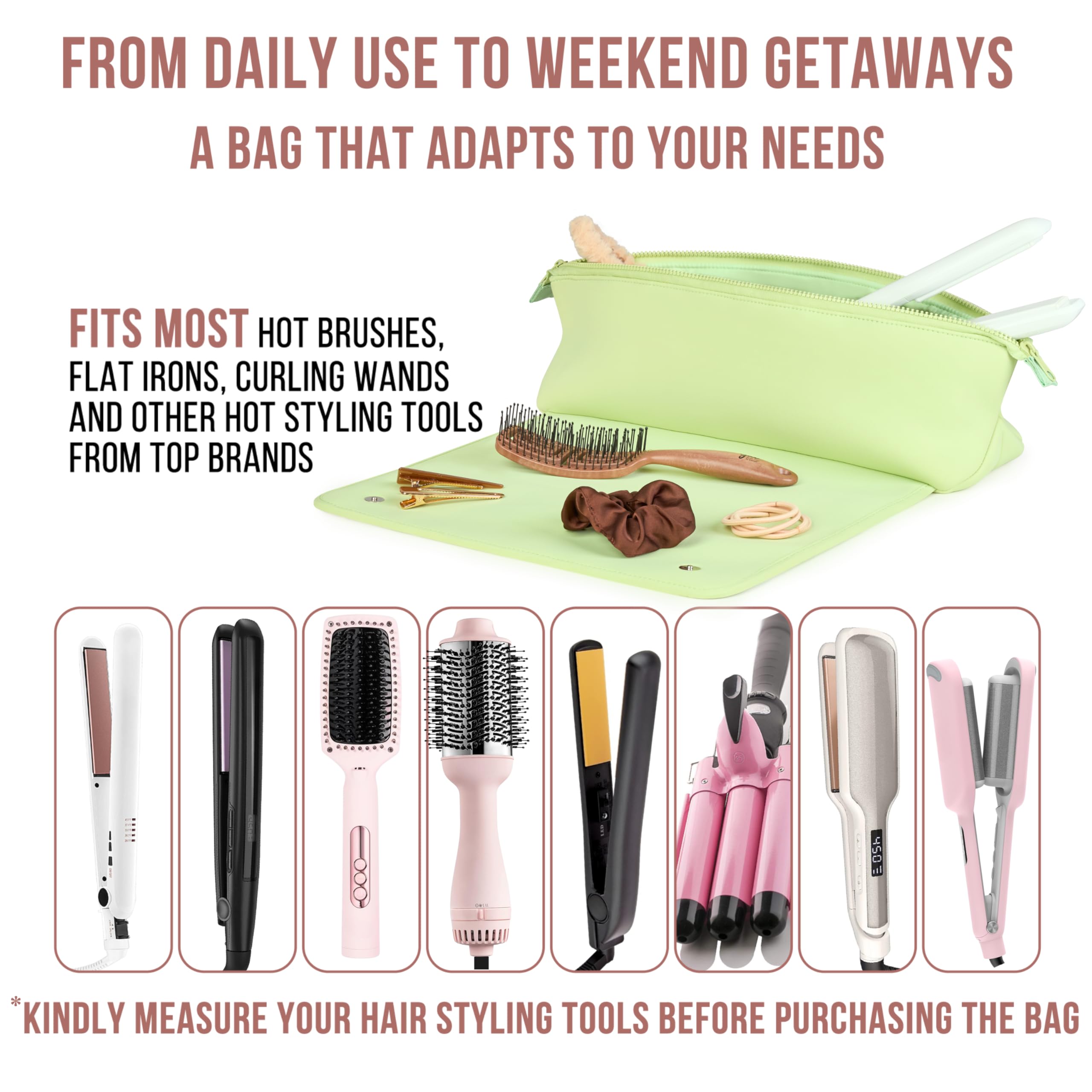 Barefoot Caribou compatibility-friendly design fits GHD, Babyliss, Chi, and Hot Tools