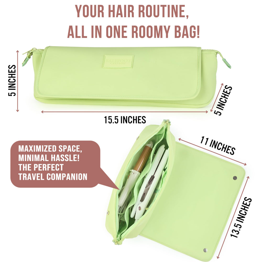 Barefoot Caribou travel bag interior pockets organized for irons, wands, and clips