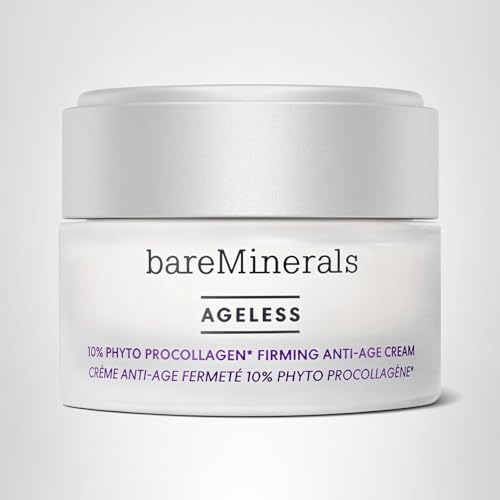 Before-and-after style shot shows firmer-looking BareMinerals Ageless skin.