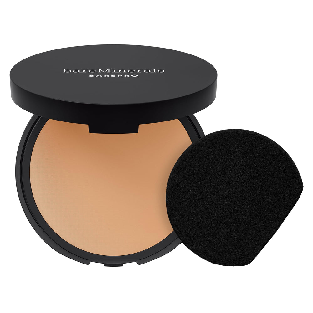 bareminerals barepro 24hr compact open shows sleek case for all-day matte coverage.