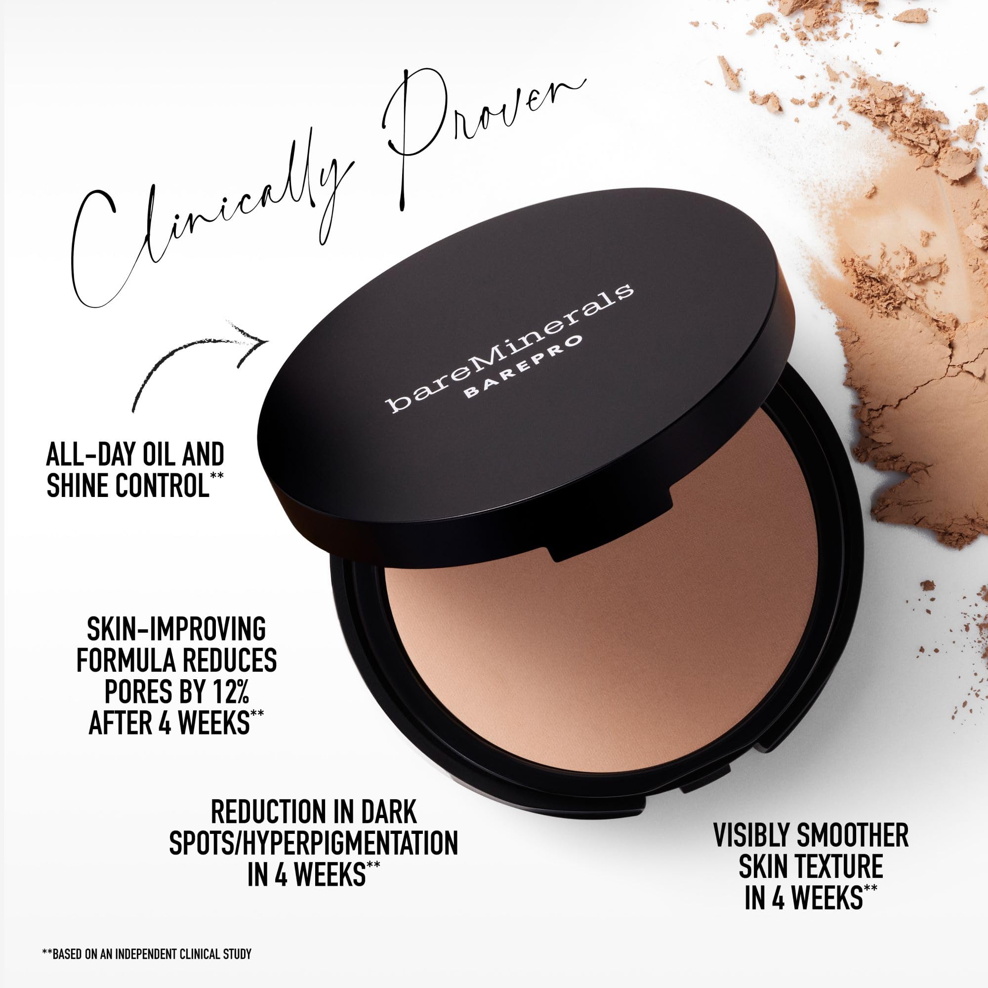 BareMinerals BarePro 24HR matte finish on skin for oil-control