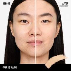 Barepro 24HR texture closeup shows pore-smoothing and natural coverage.